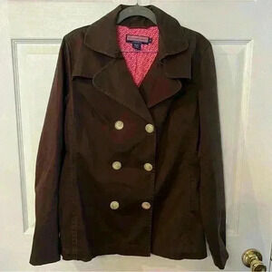 Vineyard Vines Brown Chino Canvas Lightweight Peacoat Size Medium